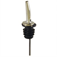 Spill-Stop Tapered Medium-Speed Chrome-Plated Liquor Pourer with Poly-Kork