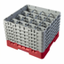 Thumbnail image #2 for Cambro Camrack Full-Size 16-Compartment Glass Rack with 6 Soft Gray Extenders, Red