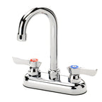 Thumbnail image #1 for Krowne Silver Series 11-400L Deck-Mount Commercial Faucet, 4" Centers, 3-1/2" Gooseneck Spout, Ceramic Valve, Low Lead