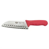 Winco Stäl 7-Inch Santoku Knife with Granton Edge and Polypropylene Handle
