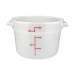 Thumbnail image #1 for Winco PPRC-12W 12 qt Round White Polypropylene Storage Container with Built-In Handles, Lid Not Included Case of 12