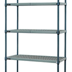 Thumbnail image #1 for Quantum WR74-2436WPM-5 5-Tier Stationary Louvered Wire Plastic Mat Shelving Unit, 36"W x 24"D x 74"H, Green