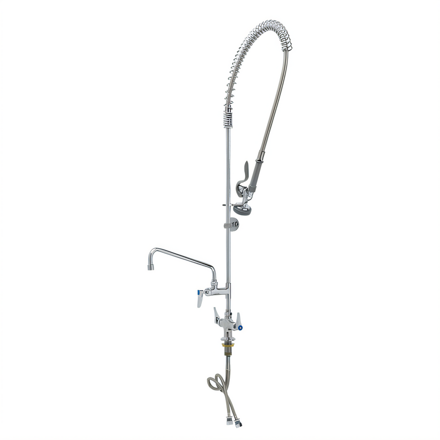 Product image #1 for EasyInstall Single Hole Deck-Mount Pre-Rinse Unit with 12-Inch Swing Add-On Faucet and 44-Inch Hose