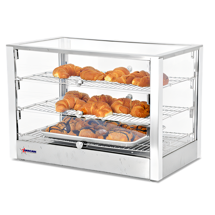 Product image #1 for Omcan Countertop Hot Food Display Warmer, Full/Self-Service, 115 L, Stainless Steel and Glass