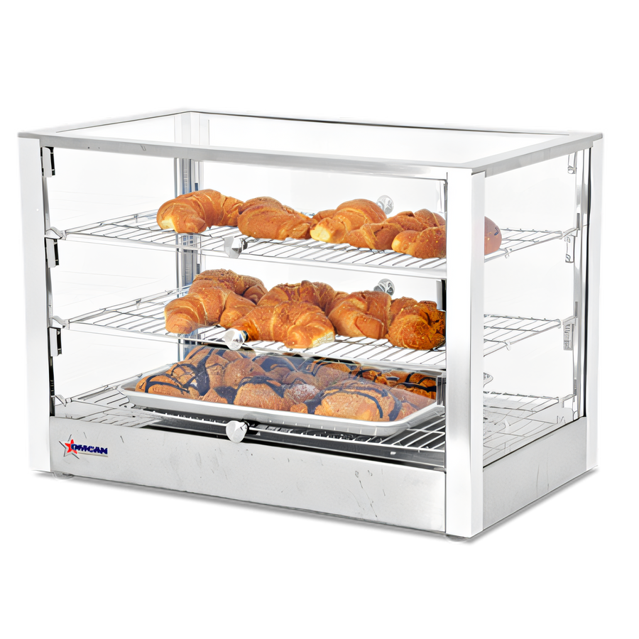 Product image #1 for Omcan Countertop Hot Food Display Warmer, Full/Self-Service, 115 L, Stainless Steel and Glass