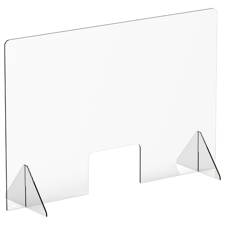 Product image #1 for Winco Clear Acrylic Countertop Sneeze Guard with 12 x 8 Inch Window, 48 x 32 x 14 Inches