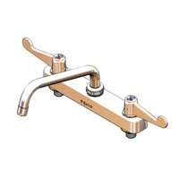Equip 8-Inch Deck Mount Workboard Mixing Faucet with 8-Inch Swivel Swing Nozzle and Wrist Handles
