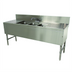 Thumbnail image #1 for Prestige 3-Compartment Stainless Steel Underbar Sink Unit with Dual Drainboards and Deck-Mount Faucet
