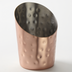 Thumbnail image #1 for American Metalcraft 12 oz Angled Round Copper French Fry Cup with Hammered Finish