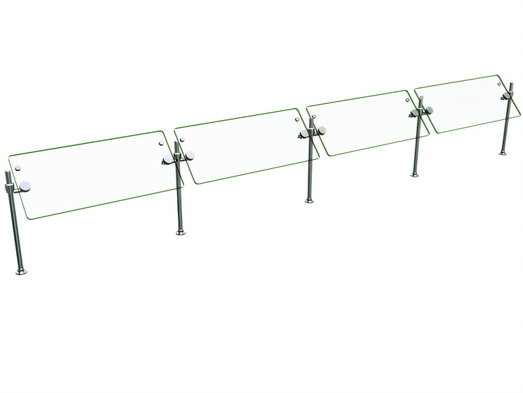 Product image #1 for Hatco Flav-R-Shield ORBIT360-132 Self-Service Sneeze Guard, 4-Bay, 132 Inch Wide x Adjustable 2-14 Inch Deep x 23 Inch High
