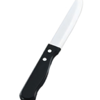 Thumbnail image #1 for Vollrath 48144 Steak Knife, Black Plastic Handle, Round-Tip Hollow-Ground Blade, 4-7/8 in Blade