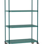 Thumbnail image #1 for Metro Super Erecta Pro PR-1824K3-80-M4 Mobile Wire Shelving Unit, 24" W x 18"D x 80"H, 4-tier, 900 lbs. capacity per unit, 1" shelf adjustment, (4)