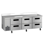Thumbnail image #1 for Hoshizaki Steelheart WLR93B-D6 Three-Section 93-Inch 6-Drawer Worktop Refrigerator, Stainless Steel, Self-Contained Side-Mounted Refrigeration