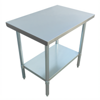 Admiral Craft 48-Inch x 30-Inch 18-Gauge 430 Stainless Steel Commercial Work Table with Adjustable Galvanized Undershelf