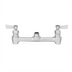 Thumbnail image #1 for Fisher 8-Inch Backsplash-Mount Brass Control Valve with Swivel Outlet and Lever Handles