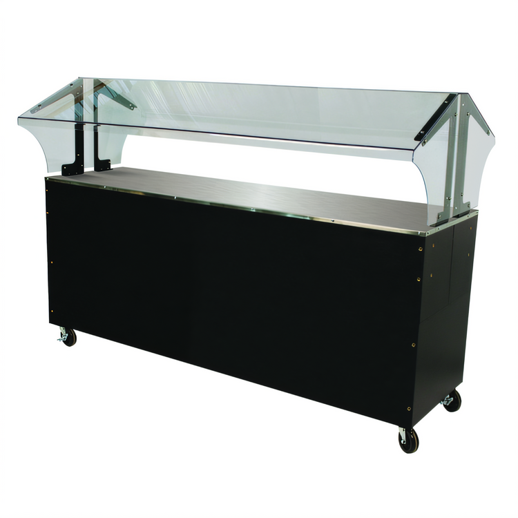 Product image #1 for Advance Tabco Triumph Supreme Portable Solid Top Buffet Table with Enclosed Base and Double-Sided Sneeze Guard, 5 Pan Size, 77-3/4 Inch Wide