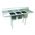Thumbnail image #1 for Advance Tabco Special Value Series 3-Compartment Convenience Store Sink with Left & Right Drainboards, 58-Inch, 304 Stainless Steel