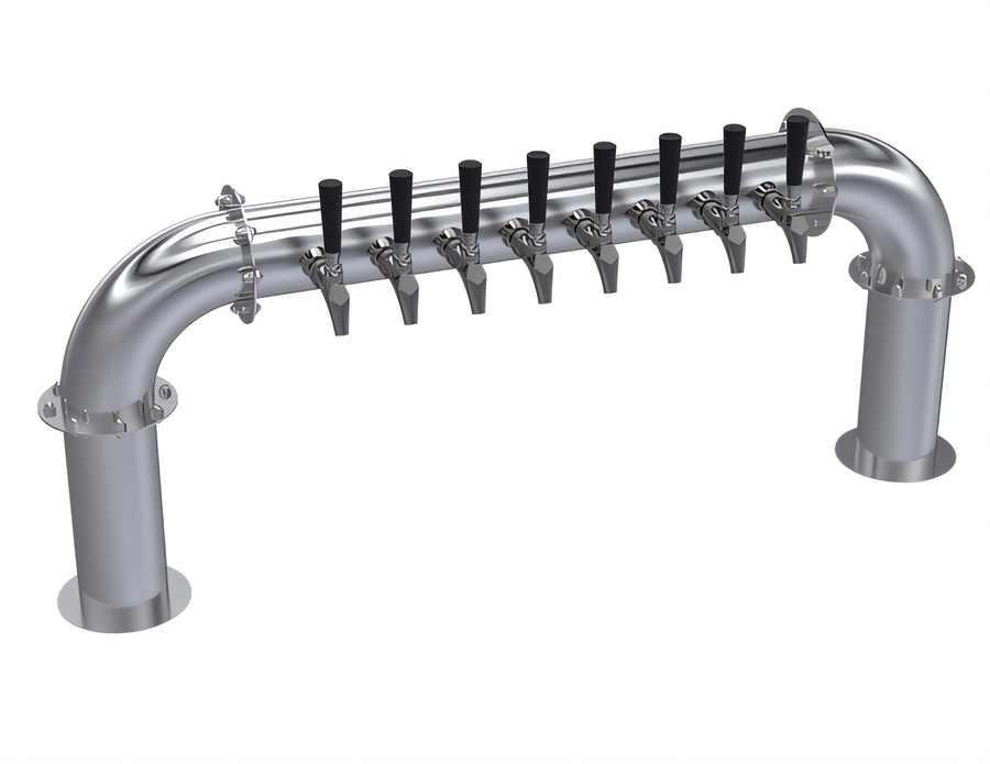 Product image #1 for Krowne 8-Faucet Glycol-Cooled Pass-Through Beer Tower, 45-Inch, Countertop, Brushed Stainless Steel