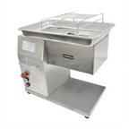 Thumbnail image #1 for Uniworld Foodservice Equipment UMC500-06 Countertop Heavy-Duty Meat Cutting Machine with 6 mm Blades, Wide Mouth, Stainless Steel, 1-1/2 HP