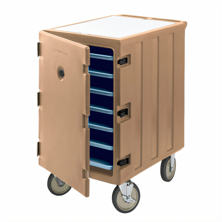 Product image #2 for Cambro Camcart® Insulated Tray and Sheet Pan Cart with Removable Cutting Board, 7-Slide, Coffee Beige