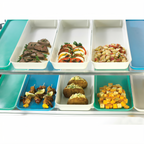 Thumbnail image #2 for Cambro 8302MT148 Rectangular Fiberglass Display Market Pan, White, 8-7/16 x 30 x 2 Inches Case of 12