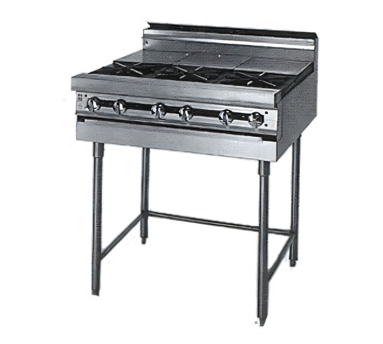 Product image #1 for Titan JMRH-4ST 48 Inch Heavy Duty Modular Gas Range with 4 Open Burners and 4 Hot Tops