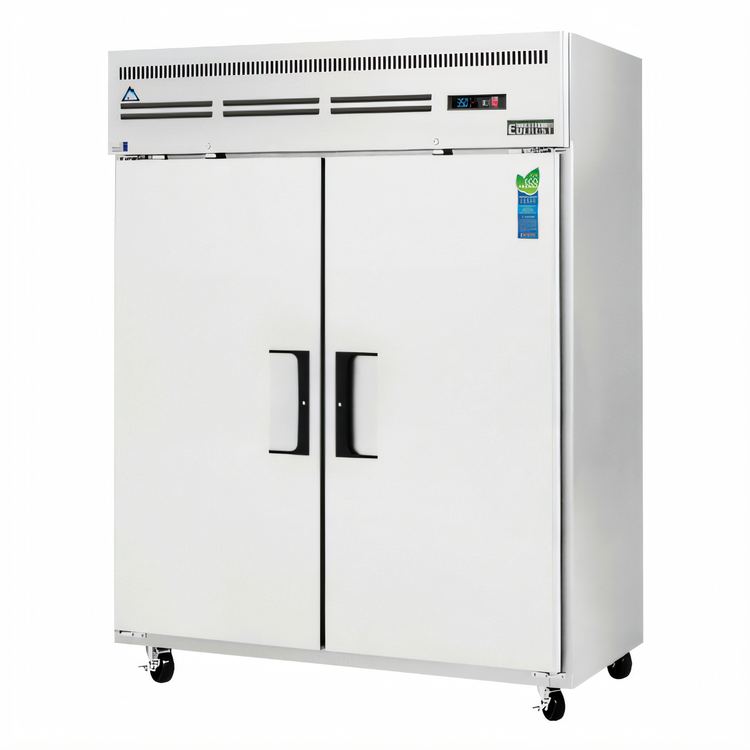 Product image #1 for Everest Refrigeration ESWF2 Two-Section Upright Reach-In Freezer, 55 Cu. Ft., Top-Mounted Self-Contained, Solid Locking Doors, Stainless Steel