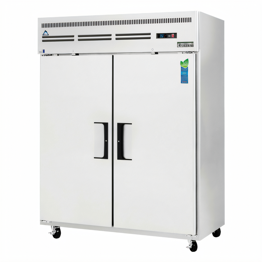 Product image #1 for Everest Refrigeration ESWF2 Two-Section Upright Reach-In Freezer, 55 Cu. Ft., Top-Mounted Self-Contained, Solid Locking Doors, Stainless Steel