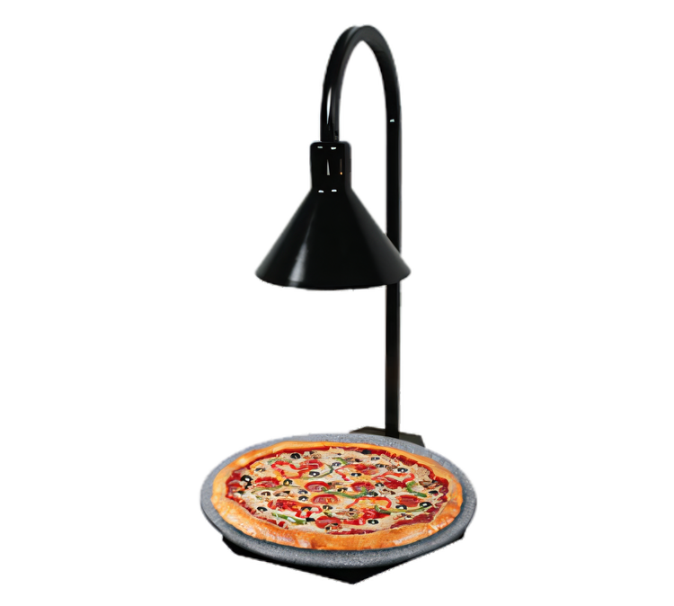Product image #1 for Hatco Glo-Ray Round Heated Simulated Stone Warming Shelf with Decorative Lamp, 20-Inch Freestanding