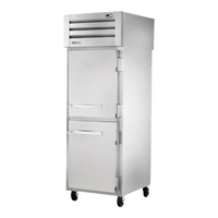 True SPEC SERIES One-Section Pass-Thru Reach-In Refrigerator, Self-Contained Top Mounted, 2 Half Front Doors and Rear Door