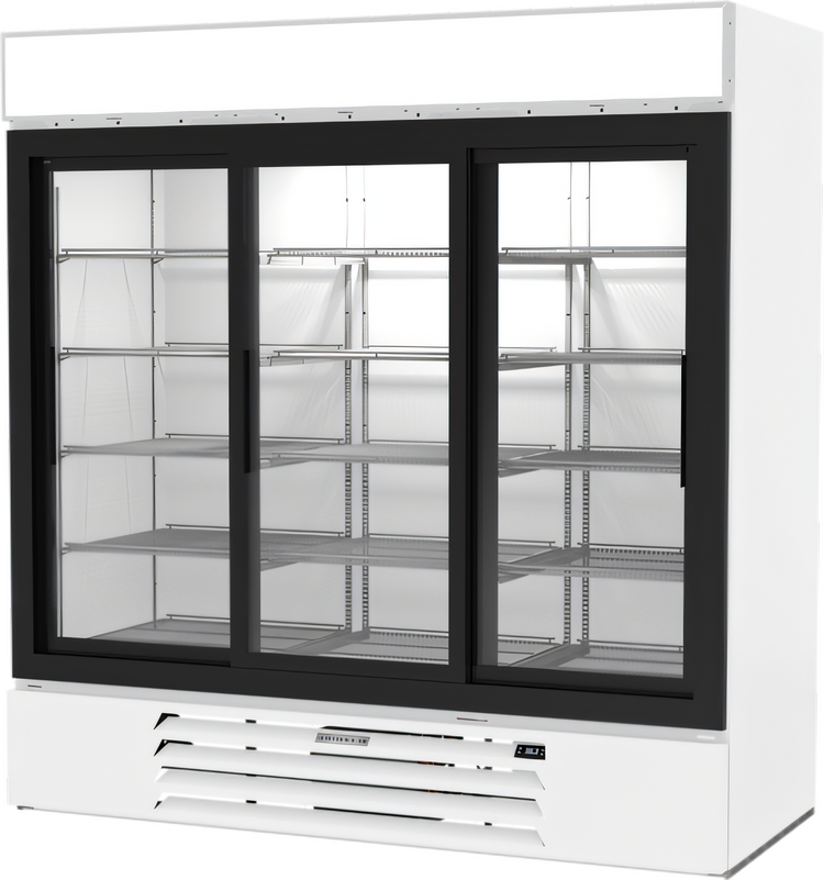 Product image #1 for Beverage-Air MarketMax Three-Section Reach-In Glass Door Merchandiser Refrigerator