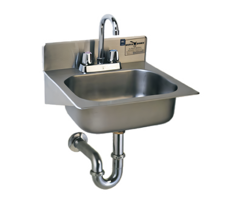 Product image #1 for Eagle Group Wall-Mounted Hand Sink with Gooseneck Faucet, 14-Inch x 10-Inch x 5-Inch Bowl, 304 Stainless Steel