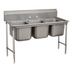 Thumbnail image #1 for Advance Tabco Regaline 3-Compartment Commercial Sink with 16 x 20 Inch Bowls, Open Frame Base, No Drainboards