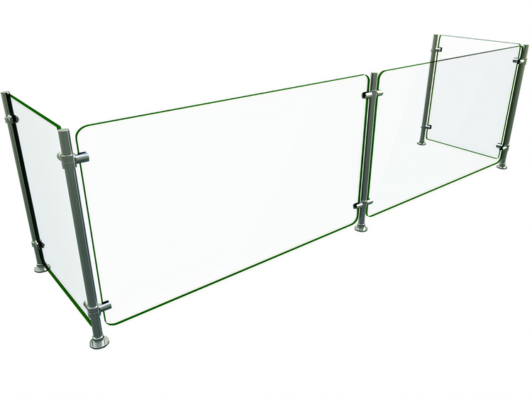 Product image #1 for Hatco Flav-R-Shield EP5-RING-84 Full-Service Pass-Over 3-Bay Sneeze Guard, 84-Inch W x 18-Inch D x 25-Inch H