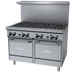 Thumbnail image #1 for Garland GF Starfire Pro 48-Inch Gas Restaurant Range with 8 Open Burners and 2 Space-Saver Ovens