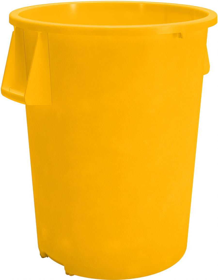 Product image #1 for Bronco 44 Gallon Round Stackable Trash Container, Yellow