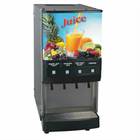 BUNN Silver Series JDF-4S 4-Valve 4-Flavor Cold Beverage Dispenser System with Push-and-Hold Control