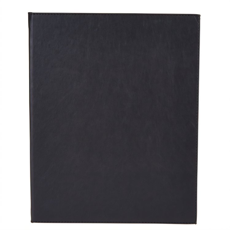 Product image #1 for Winco Black Double-Fold Leather-Like Menu Cover for 8-1/2 x 11-Inch Inserts
