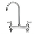 Thumbnail image #1 for Fisher Deck-Mount Manual Faucet with 6-Inch Swivel/Rigid Gooseneck Spout, 8-Inch Centers, Stainless Steel