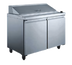 Thumbnail image #1 for Omcan 47-Inch Two-Section Refrigerated Sandwich/Salad Prep Table, Rear-Mounted Self-Contained, 9.5 Cu. Ft., Stainless Steel