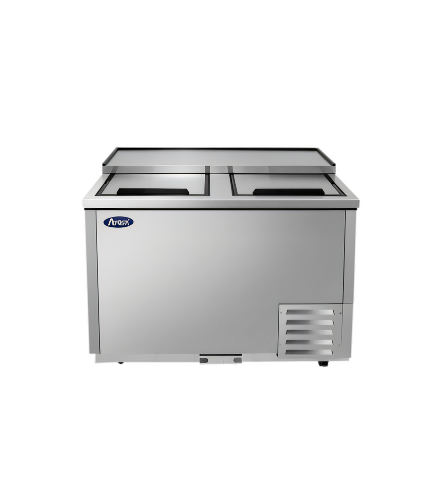 Product image #1 for Atosa MBGF48GR 49-1/2-Inch Slide-Top Glass Froster, 13.1 Cu. Ft., Self-Contained, Stainless Steel, 115V