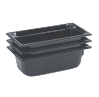 Vollrath Super Pan® 1/3 GN Plastic Food Pan, 2-1/2 Inch Deep, Black Resin