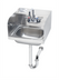 Thumbnail image #1 for Krowne Stainless Steel Wall-Mount Hand Wash Sink with 14 x 10 x 5 Inch Bowl, Faucet, Side Splashes and P-Trap