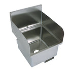 Thumbnail image #1 for BK Resources BKHS-D-1616-SS Wall-Mounted Stainless Steel Hand Sink, 16 x 16 x 10 Bowl, Dual Side Splashes