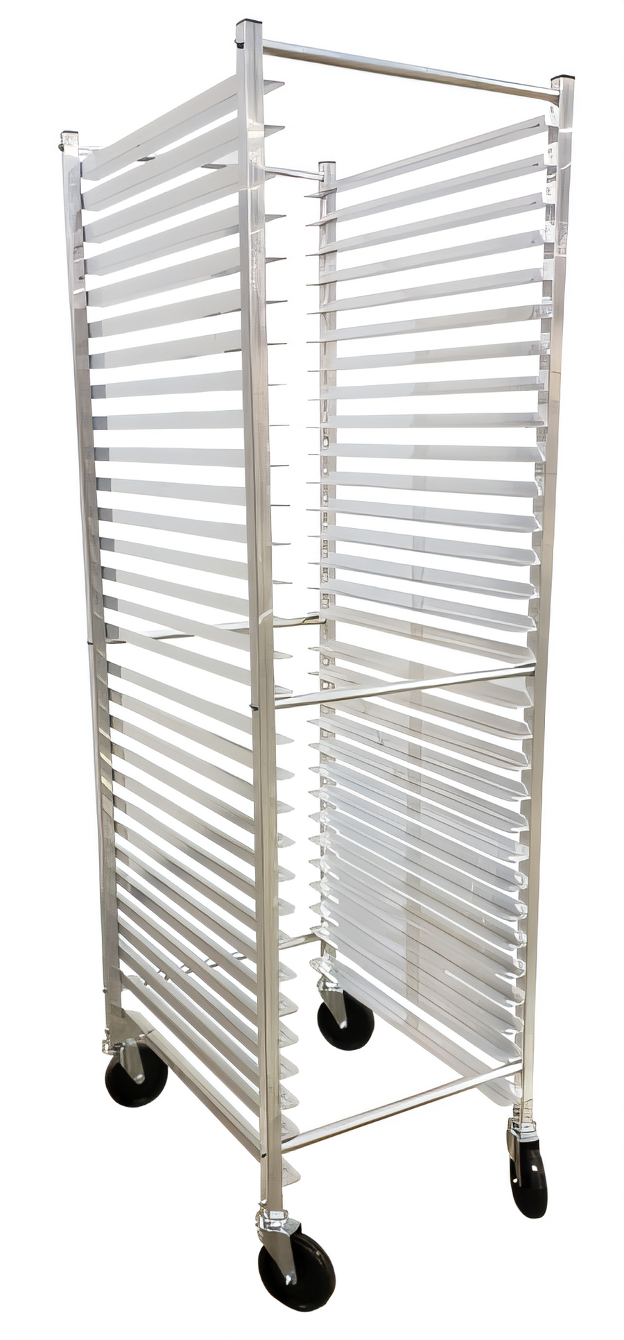 Product image #1 for Advance Tabco Special Value Series Full-Height Mobile Front-Load Aluminum Pan Rack, 12 Full-Size Pan Capacity