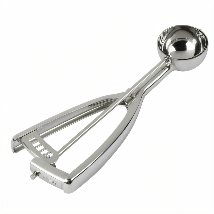 Product image #1 for Vollrath #40 Round Bowl Disher with Universal Squeeze Handle, 7/8 oz., Stainless Steel