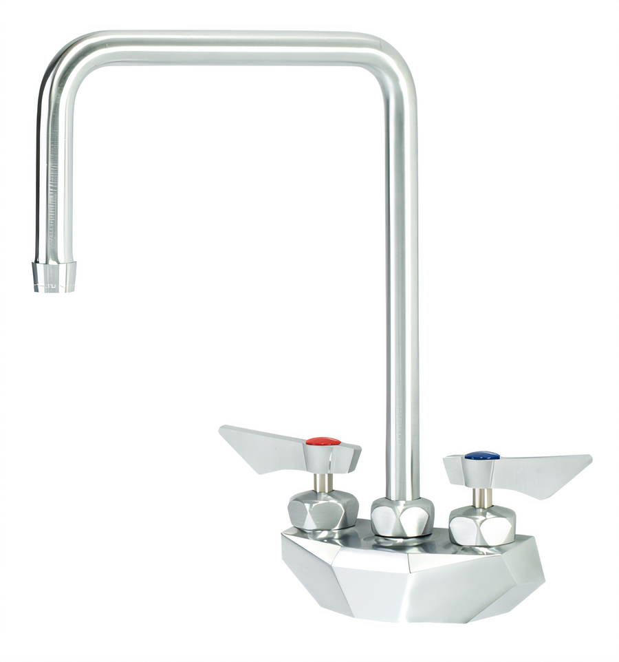 Product image #1 for Krowne Diamond Series Splash-Mount Commercial Faucet with 4-Inch Centers and 8 1/2-Inch Double Bend Spout