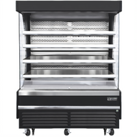 Everest Refrigeration EOMV-72-B-28-T Vertical Open Display Merchandiser, 26 Cu. Ft., Self-Contained Bottom-Mount Refrigeration