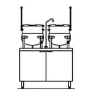 Thumbnail image #1 for Crown EMT-10-10 Electric (2) 10 Gallon Tilting Kettle Cabinet Assembly