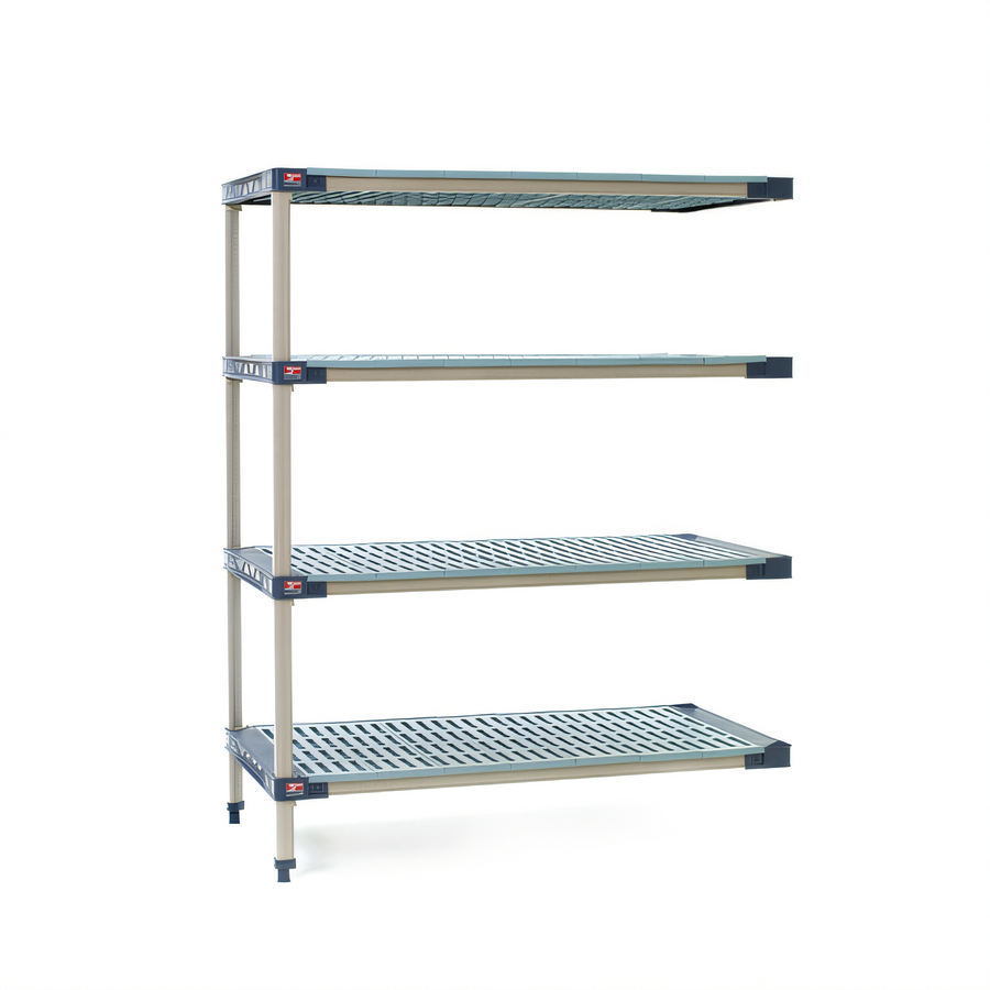 Product image #1 for MetroMax 4 Add-On All-Polymer Shelving Unit with 4 Open Grid Shelves, 60W x 21D x 74H